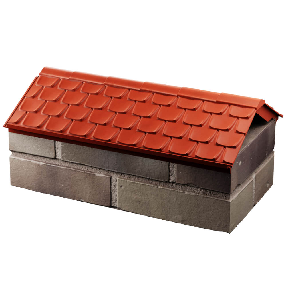 Парапет Zking Эльбрус Красный с посадкой на 1 кирпич (255мм)