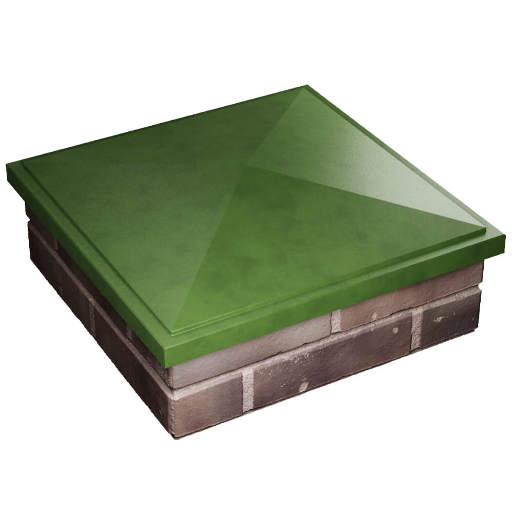 Колпак Zking БонаМоно Зеленый на столб 2х2 кирпича (515х515, 530х530мм)