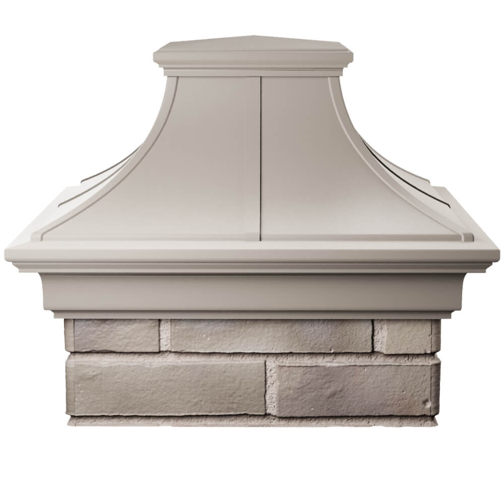 Колпак Zking Монблан Премиум Бежевый на столб 1.5х1.5 кирпича (385х385мм)